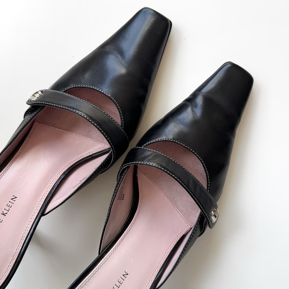 Vintage 2000s Anne Klein Leather Mule Heels Y2K 90s - Picture 5 of 9